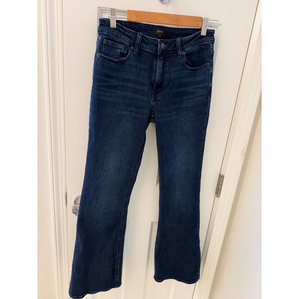 Quince Luna Stretch Flare Jeans Deep Sea Blue 28 Minimalist